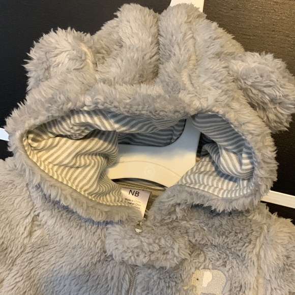 Just One You by Carter’s Gray Sherpa Footed Baby Elephant Snowsuit - Picture 3 of 12